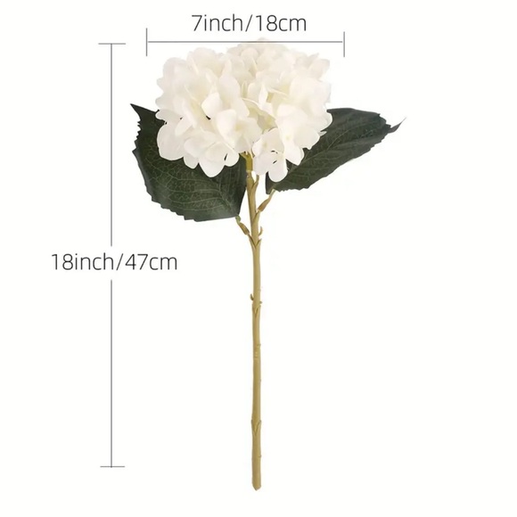 Lush Realistic Silk Hydrangea Stem | Artificial | Gift Party Wedding Home Decor - Picture 3 of 4